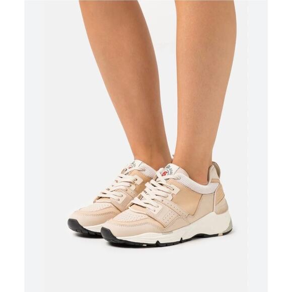 NEW in box Sandro Camel Mesh Nubuck + Leather Sneakers 40 / 9.5 - Picture 1 of 9